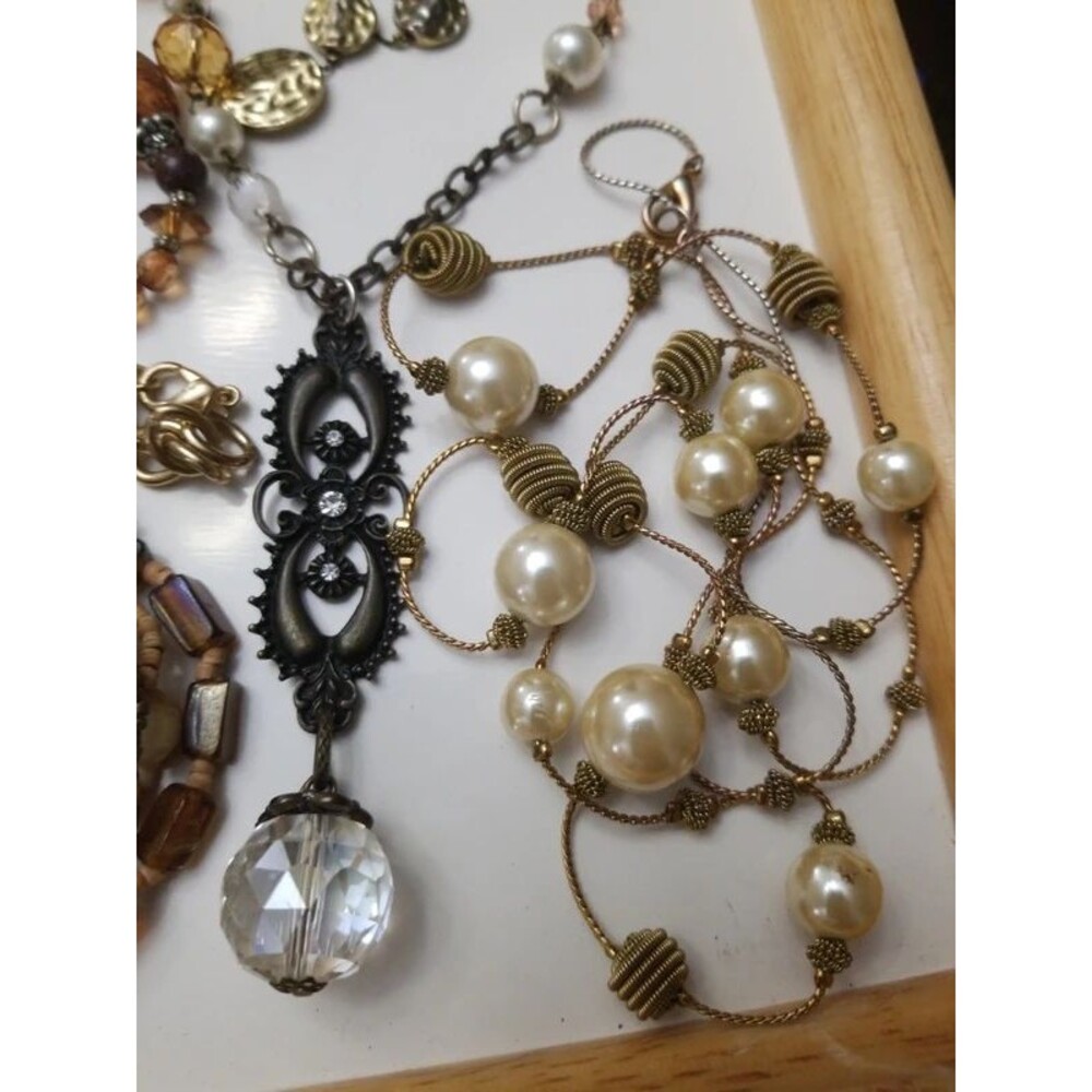 13 necklace bundle browns golden and earth tones - Picture 6 of 7